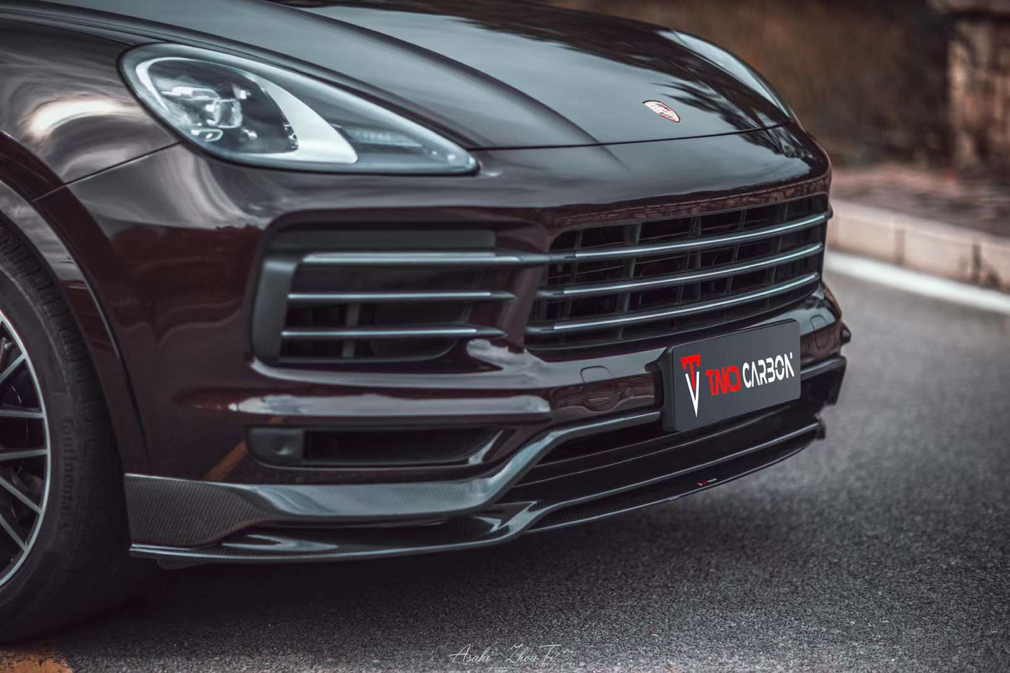 TAKD Carbon Fiber Front Lip for Porsche Cayenne 9Y0 2018-ON