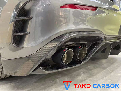 TAKD Carbon Fiber Rear Bumper Canards for Mercedes Benz A45 A35 A250 Hatchback W177 2019-ON