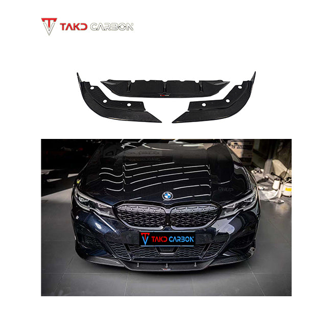 TAKD Carbon Carbon Fiber Front Lip Ver.2 for BMW 3 Series G20 330i M340i 2019-2022