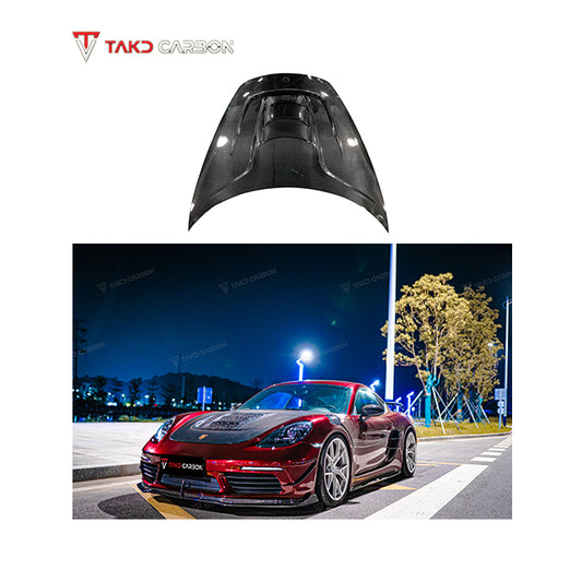 TAKD Carbon Pre-preg Carbon Fiber Hood Bonnet Porsche 718 Boxster / Cayman & 911 991.1 991.2