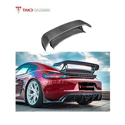 TAKD Carbon Dry Carbon Fiber Rear Spoiler Wing Ver.2 for Porsche 718 Boxster / Cayman