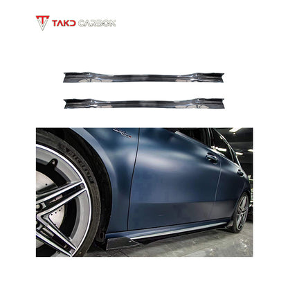 TAKD Carbon Fiber Side Skirts for Mercedes Benz A45 A35 A220 W177 2019-ON