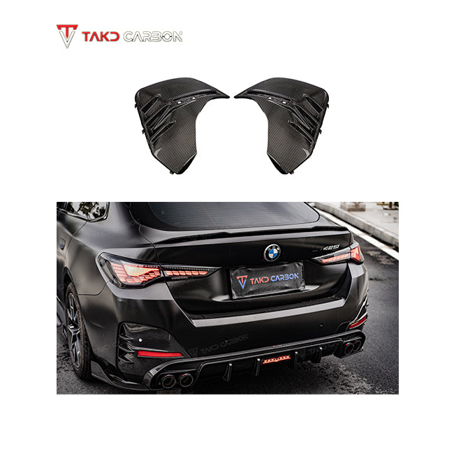 TAKD Carbon Fiber Rear Bumper Trim Replacement for BMW G26 Gran coupe M440i 430i & I4 M50 / X Drive 40