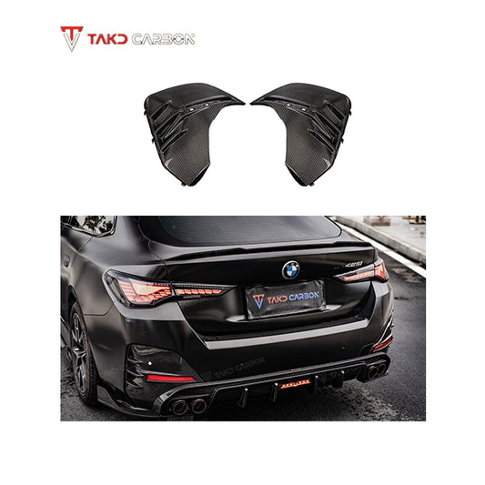 TAKD Carbon Fiber Rear Bumper Trim Replacement for BMW G26 Gran coupe M440i 430i & I4 M50 / X Drive 40