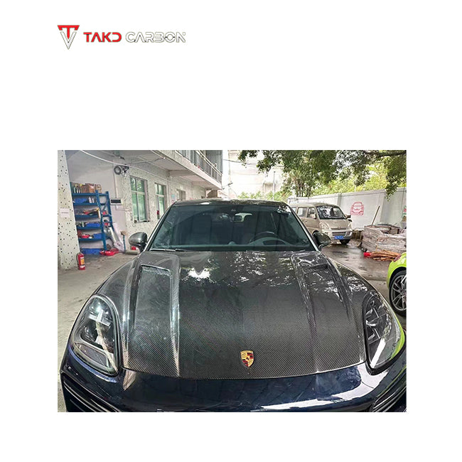 TAKD Double-sided Pre-preg Carbon Hood for Porsche Cayenne / GTS / Turbo 9Y0 9Y3