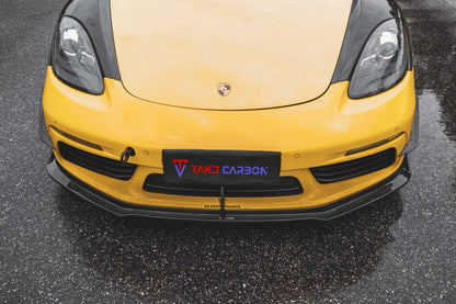 TAKD Carbon Dry Carbon Fiber Front Lip for Porsche 718 Boxster / Cayman