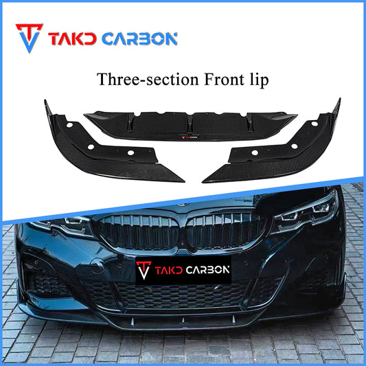 TAKD Carbon Carbon Fiber Front Lip Ver.2 for BMW 3 Series G20 330i M340i 2019-2022