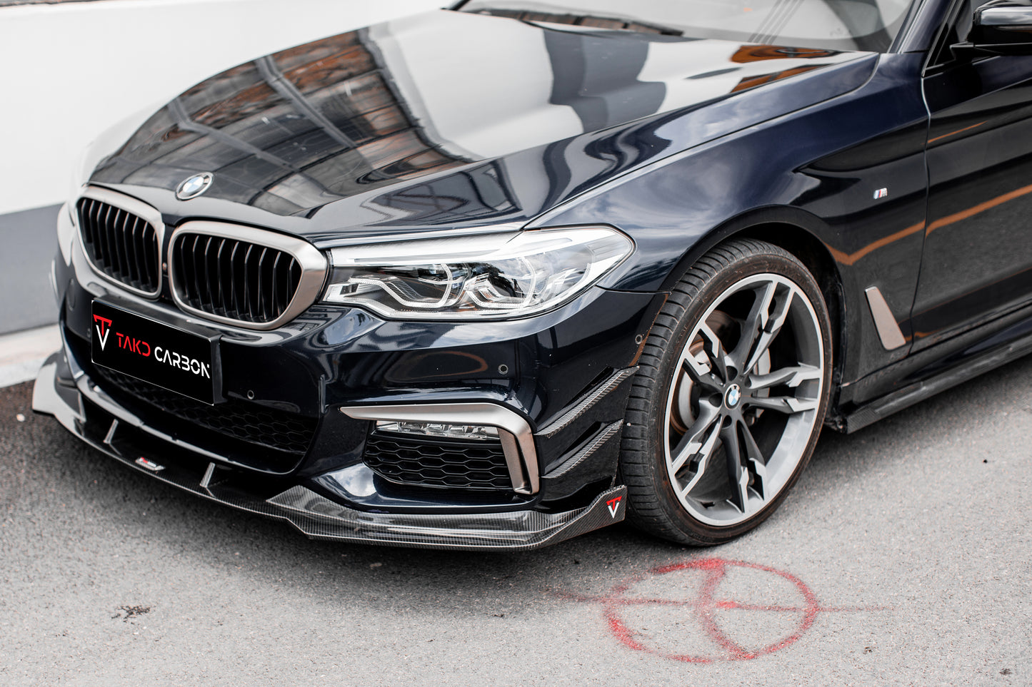 TAKD Carbon Dry Carbon Fiber Front Bumper Canards for BMW M5 F90 2017-ON